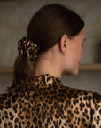 Silk Scrunchie Leopard M - Scrunchie aus reiner Maulbeerseide