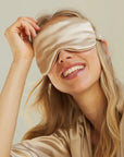 Silk Eye Mask French Beige