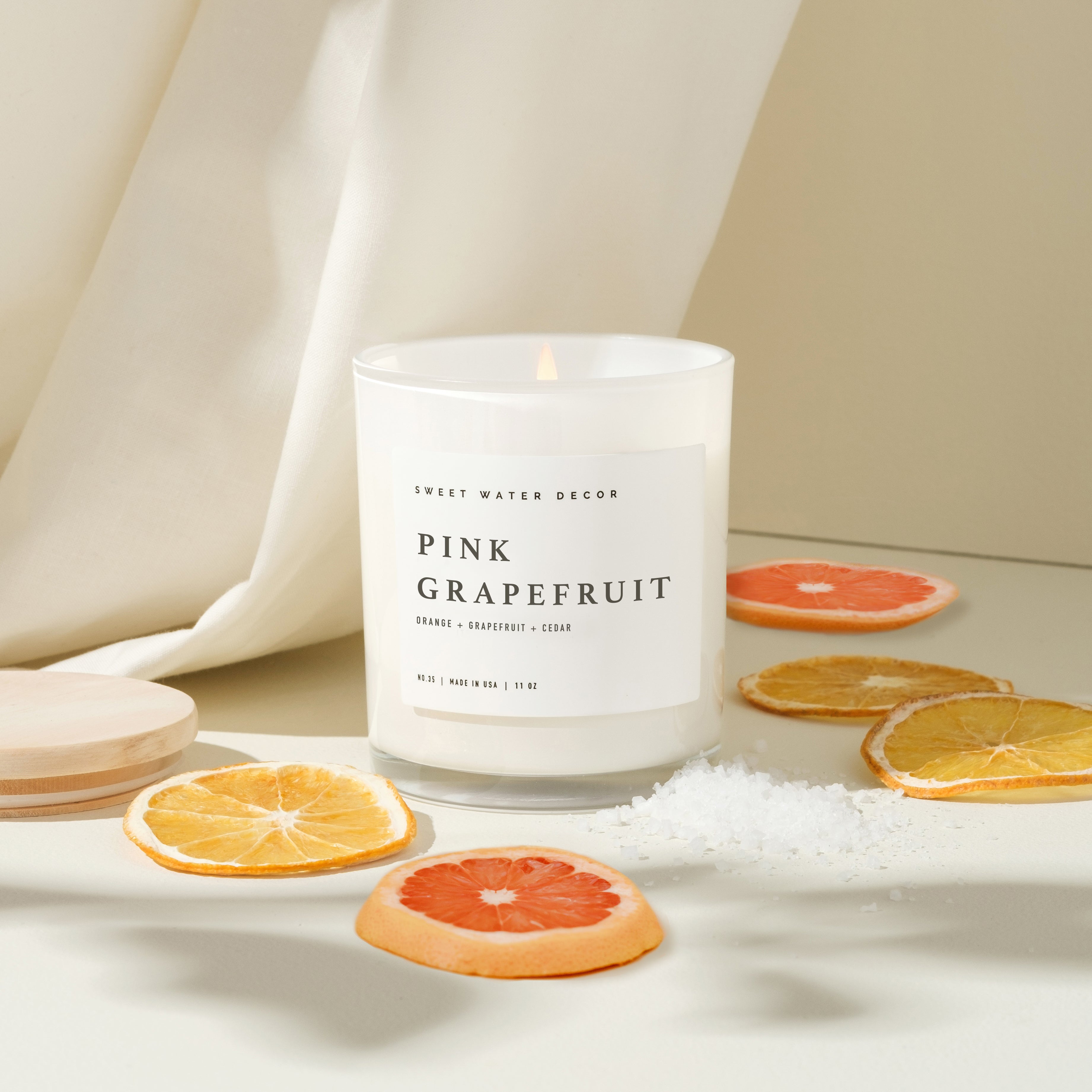 Duftkerze Pink Grapefruit Sojawachskerze mit Grapefruit, Orange