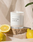 Duftkerze Coastal Lemon - Sojawachskerze mit Zitrone, Bergamotte, Jasmin, Meersalz & Sandelholz
