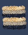 Holistic Silk Scrunchie Set - Set mit 6 Skinny-Scrunchies aus reiner Maulbeerseide