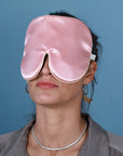 Holistic Silk - Deluxe Silk Lavender Eye Mask Rose - Extra große Anti-Aging Schlafmaske
