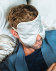 Holistic Silk - Deluxe Silk Lavender Eye Mask Silver - Extra große Anti-Aging Schlafmaske