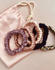 Skinny Scrunchies aus Seide - Cameo Rose