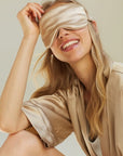 Silk Eye Mask French Beige