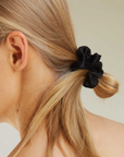 Silk Scrunchie Midnight Black M
