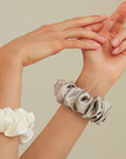 Silk Scrunchie Powder White M