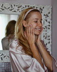 Silk Headband Powder White