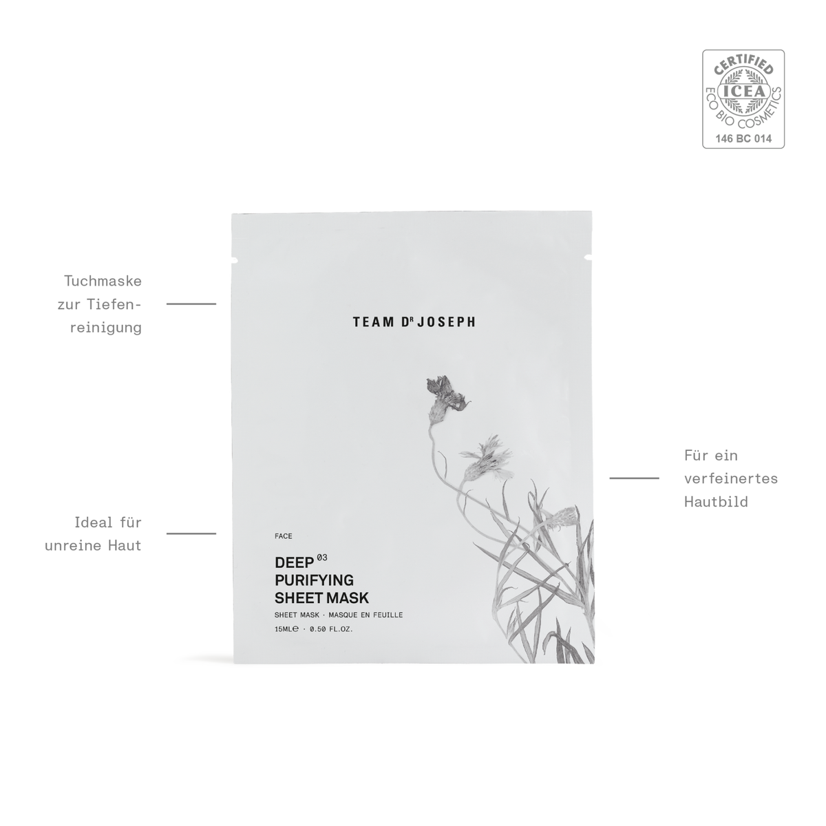 TEAM DR. JOSEPH Deep Purifying Sheet Mask – Klärende &amp; erfrischende Tuchmaske