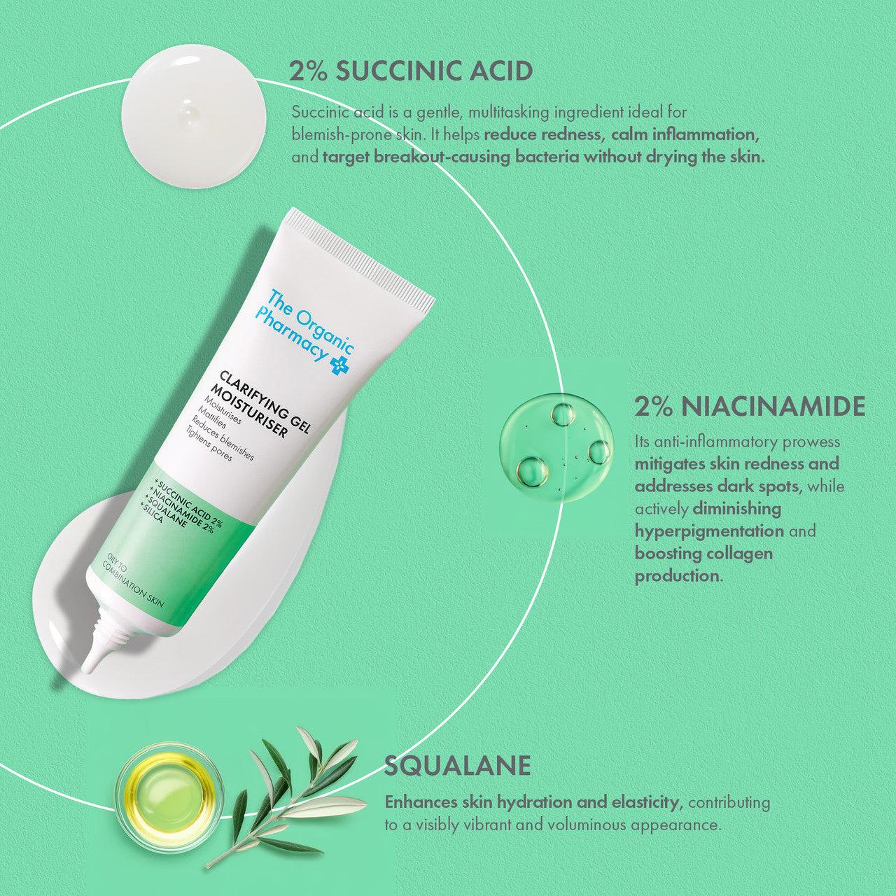 The Organic Pharmacy Clarifying Gel Moisturizer - Klärende Feuchtigkeitspflege für Mischhaut &amp; ölige Haut
