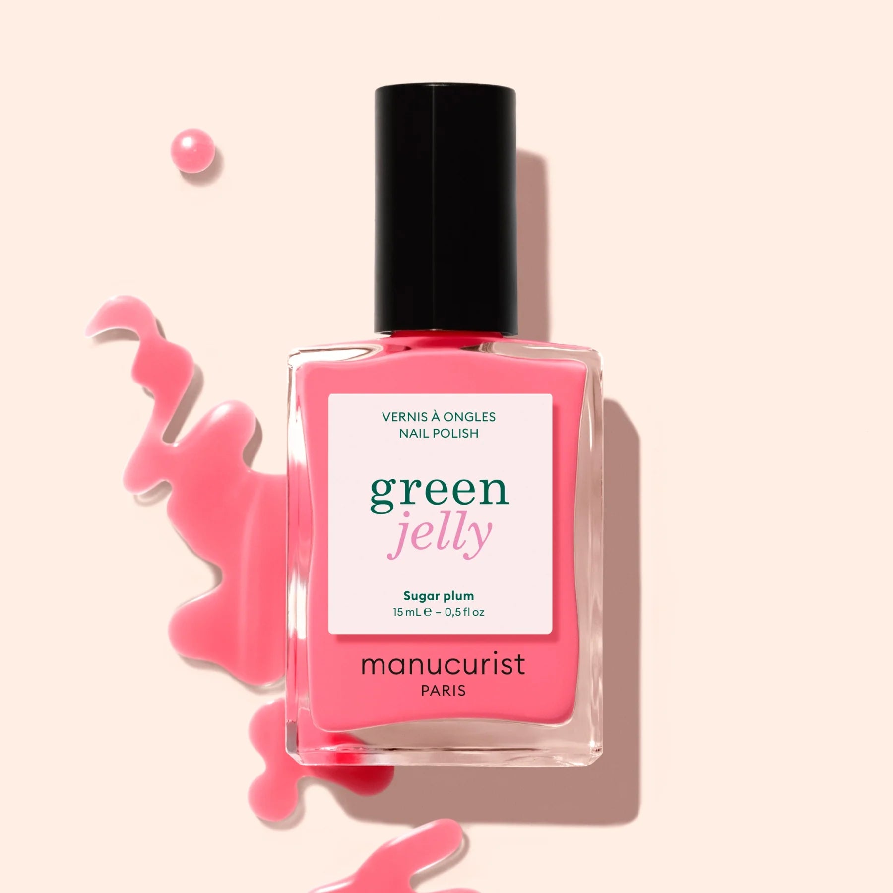 MANUCURIST Green™ Nagellack - Sugar Plum Jelly - Halbtransparentes Pink mit orangenem Unterton