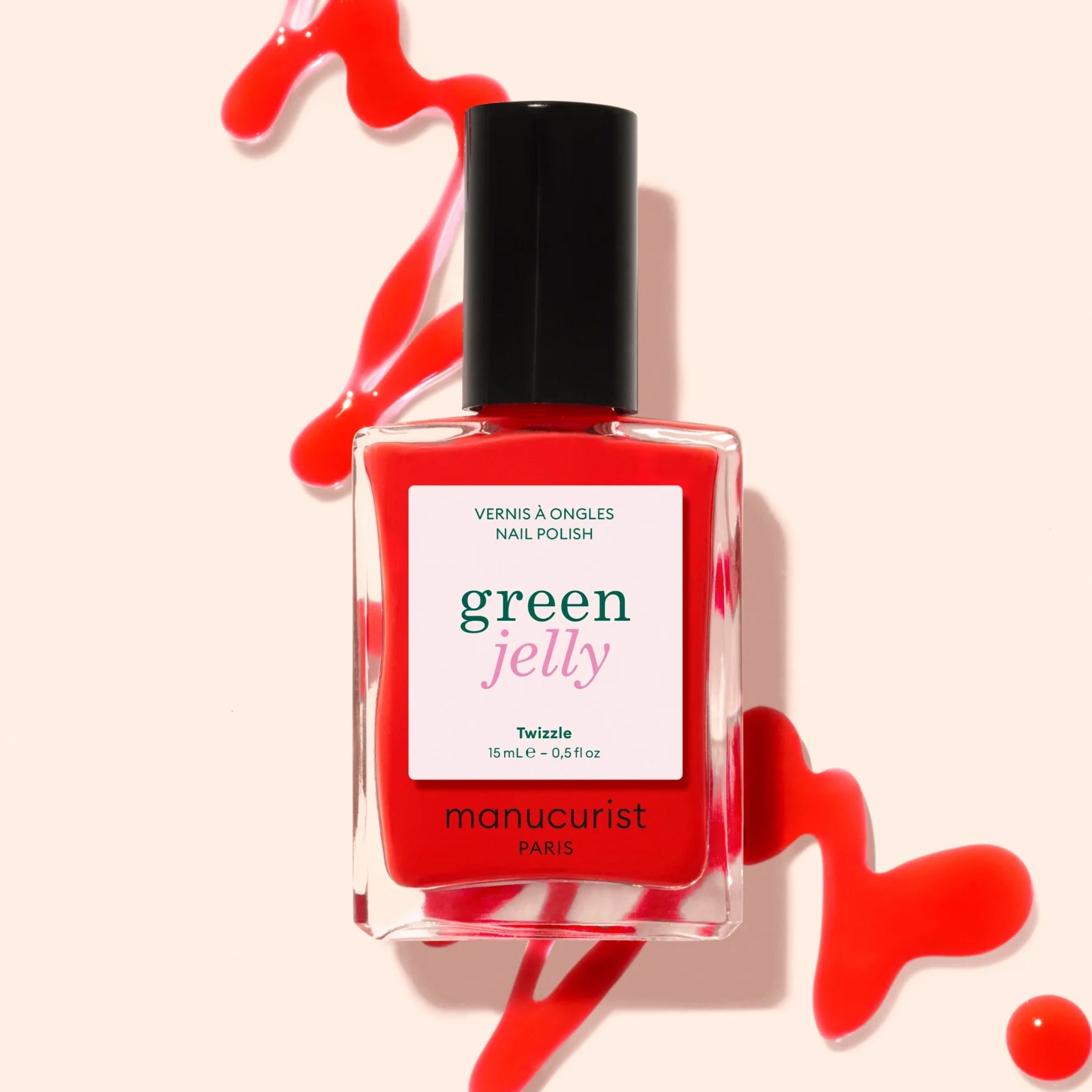 MANUCURIST Green™ Nagellack - Twizzle - Halbtransparenter roter Nagellack mit orangenem Unterton