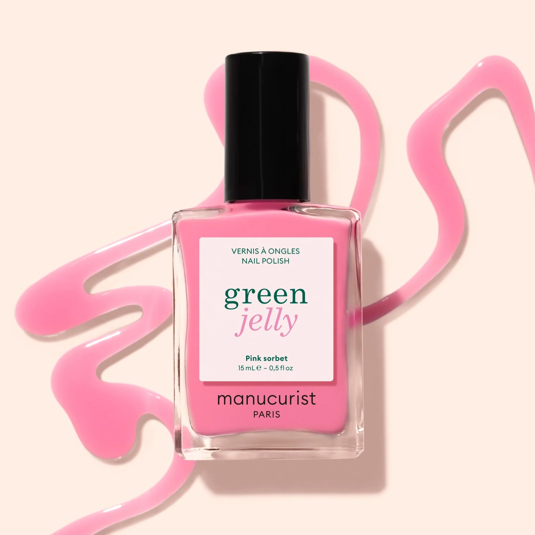 MANUCURIST Green™ Nagellack - Pink Sorbet Jelly -  Halbtransparentes Candy-Rosa mit kühlem Unterton