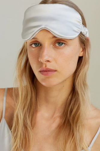 Silk Eye Mask Silver Grey
