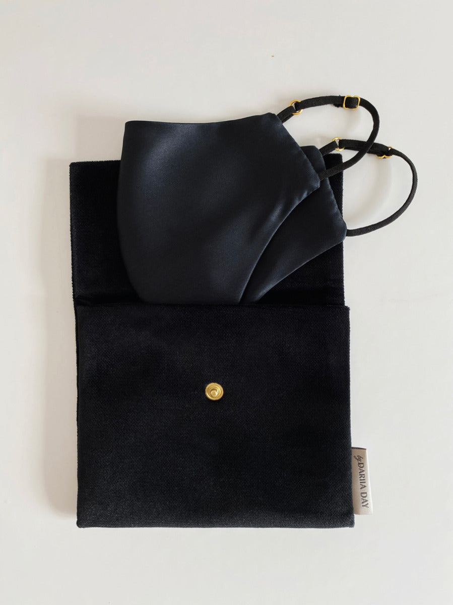 Silk Face Mask Midnight Black