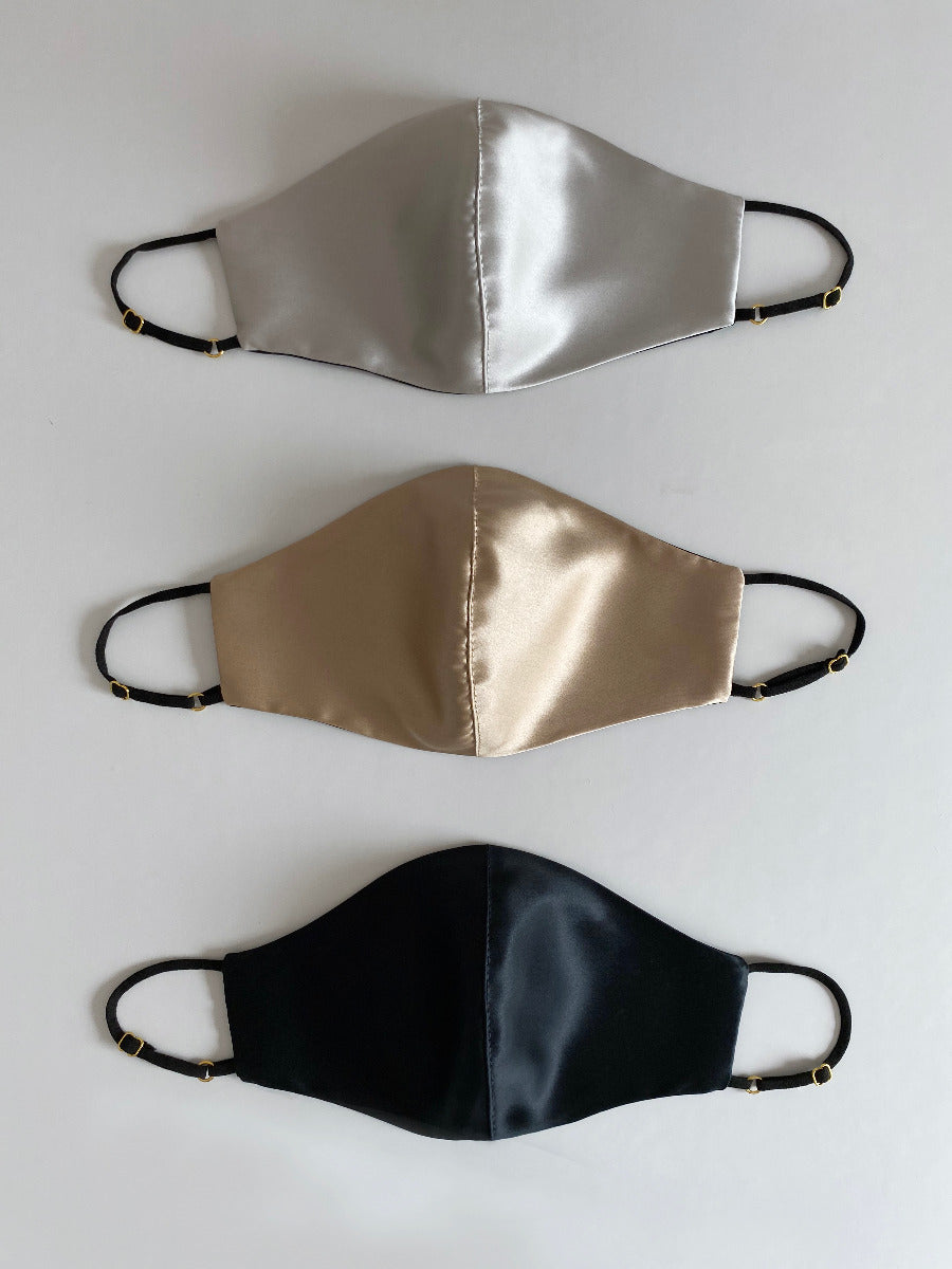 Silk Face Mask Midnight Black
